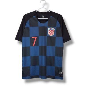 Croatia Football Soccer  Jersey Blue Size M